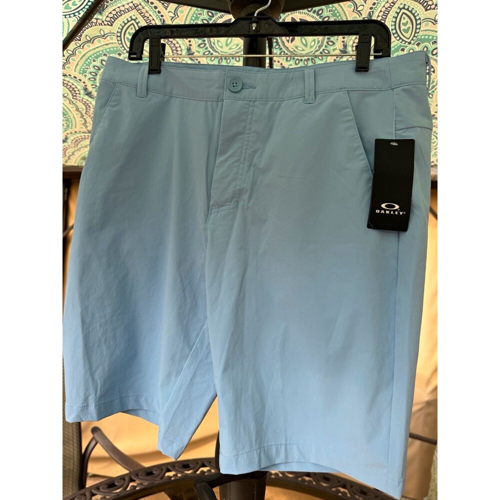 OAKLEY MENS BLUE TAKE PRO CHINO SHORTS STONE WASH FLAT FRONT POCKETS FOA401404